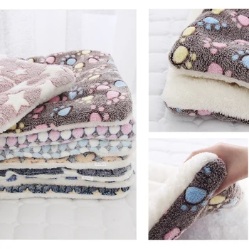 Pet Soft Fleece Cat Bed Mat Rest Dog Blanket Winter Foldable Pet Cushion Cashmere Soft