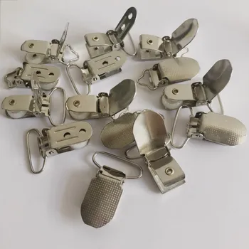 

Metal Suspender Pacifier Clips Holders Round Dot Hole Face Clasp Plastic Insert 30pc