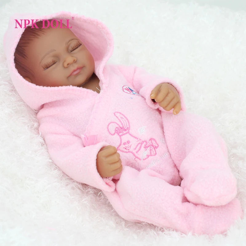 NPKDOLL 10 дюймов мини куклы полный винил Reaborn для афро американском стиле Детские