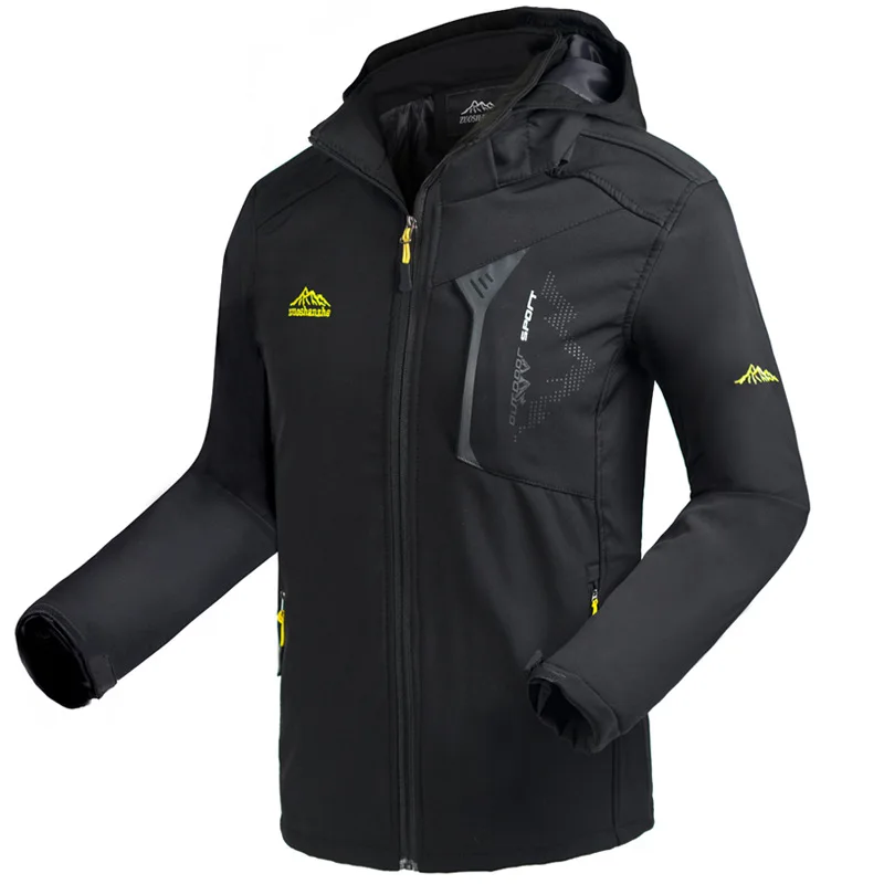 

Autumn And Winter New Style Outdoor Soft Cover Raincoat Jacket Thin Men's Hooded Work Clothes Waterproof Windproof Coat a Genera