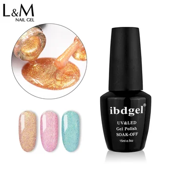 

6 pcs/lot 15ML ibdgel effect colorful Glazed Gold Series Glitter effect UV/LEd beauty Long-lasting Soak Off Gel Polish Nails