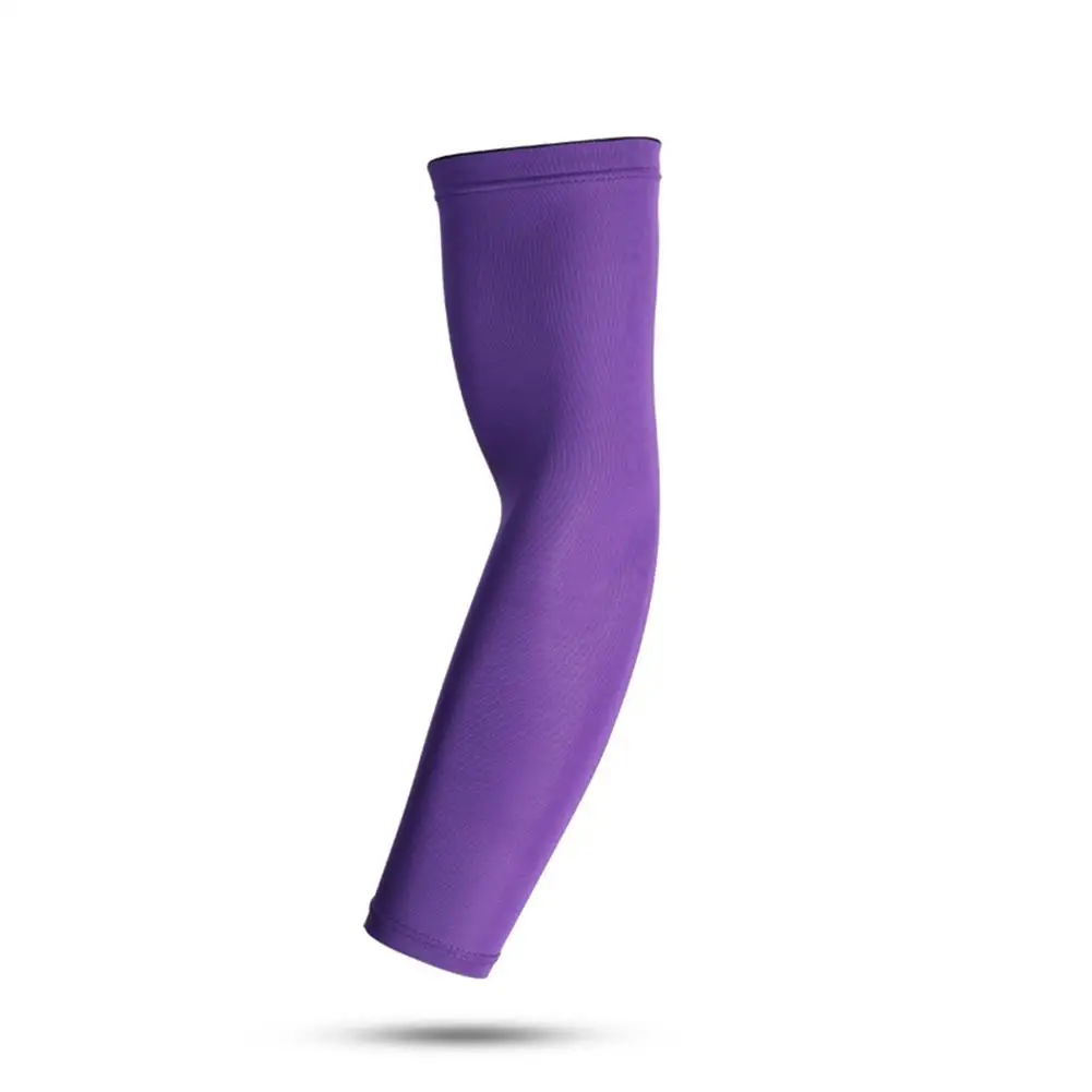 purple Баскетбольные нарукавники, Длинные налокотники, напульсники для мужчин и женщин, спортивные, для верховой езды, для бега, рыбалки, солнцезащитные рукава, Нескользящие, дышащие - Цвет: purple