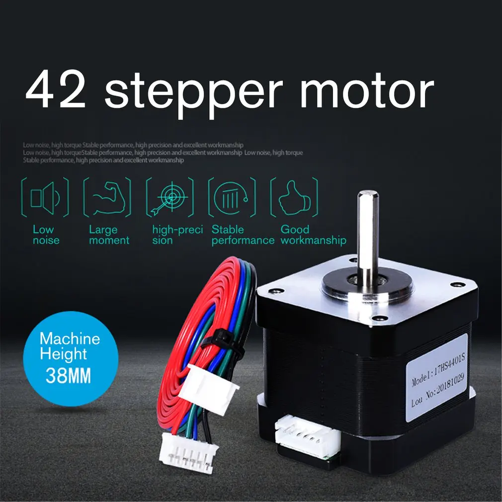 Шаговый двигатель Nema17 38 мм 42 Мотор Nema 17 мотор 42bygh 1.5A 17HS4401S 4 проводной для принтера