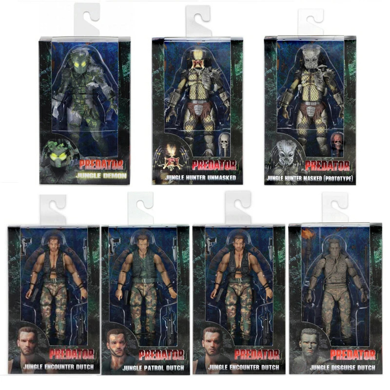 

30TH Anniversary Aliens vs Predator Jungle Hunter Unmasked Masked Demon Extraction Patrol Encounter Disguise Dutch Action Figure