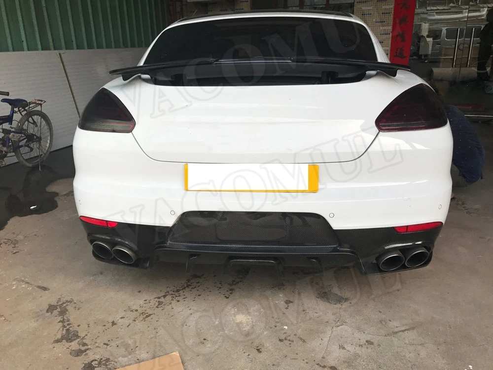Рассеиватель задней губы из углеродного волокна спойлер для Porsche Panamera 970 GTS Turbo S- защита заднего бампера Стайлинг автомобиля