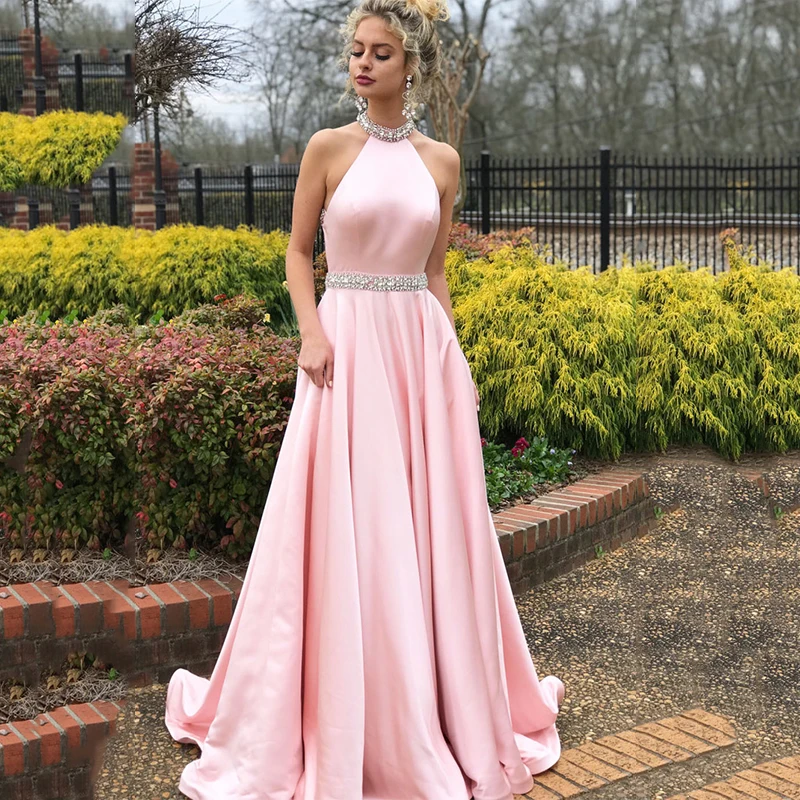 Vestido de festa, новинка, длинное ТРАПЕЦИЕВИДНОЕ вечернее платье с хрустальными бусинами, сексуальное вечернее платье, официальное вечернее платье, халат De Soiree Longue - Цвет: picture