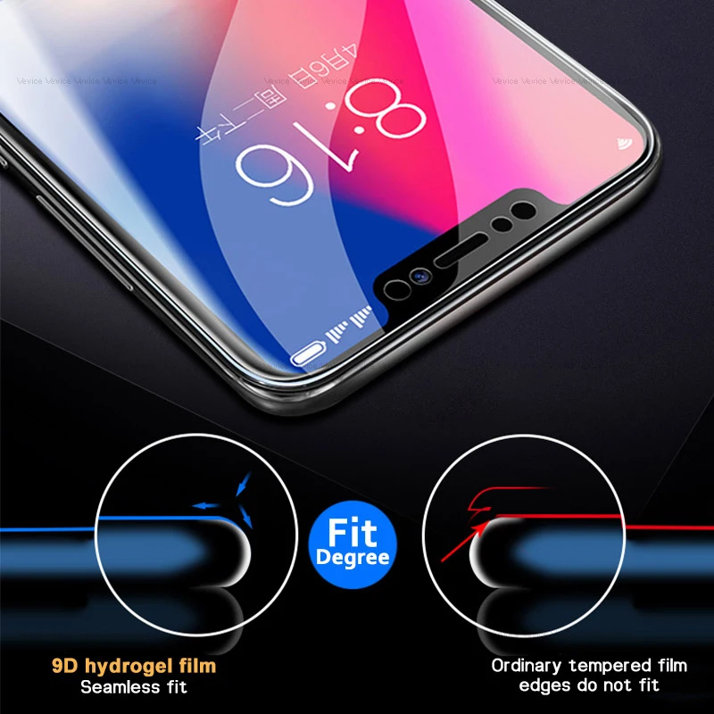 9D Премиум протектор экрана для iPhone XS Max 8 7 6 6s Plus 6 6s XR X XS мягкая Гидрогелевая пленка для iPhone 7 8 ультратонкая прозрачная пленка