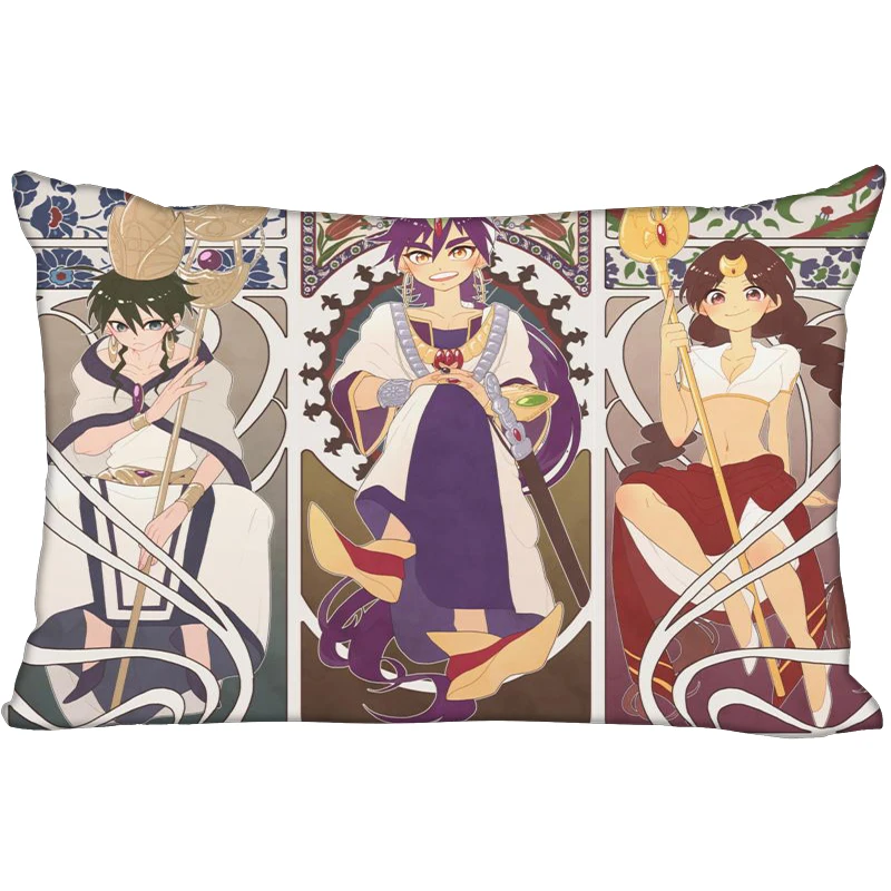Наволочка с принтом Magi adventures of Sinbad на заказ, двусторонняя стандартная атласная шелковая мягкая прямоугольная Наволочка на молнии, больше размеров - Color: 16