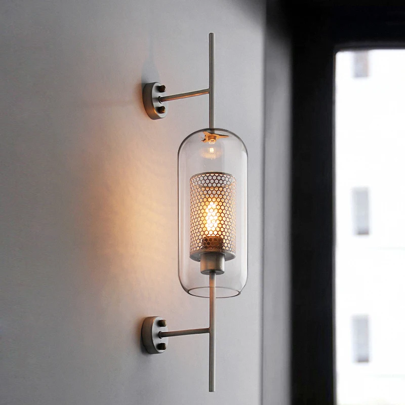  Industrial Style Retro Wall Light Vintage Creative Concise Glass Light Kitchen Restaurant Loft Led  - 4000056627777