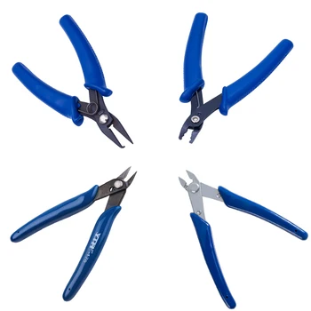 

pandahall Steel Jewelry Pliers Side Cutting Pliers Polishing Beading Crimping Pliers Split Ring Opener Flush Cutter 126mm long