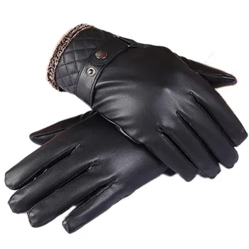 

2017 Winter Hot Selling Men's Washed Leather Touch Gloves Fashion Business Gloves Autumn And Winter Plus Velvet Warm Cold Gloves
