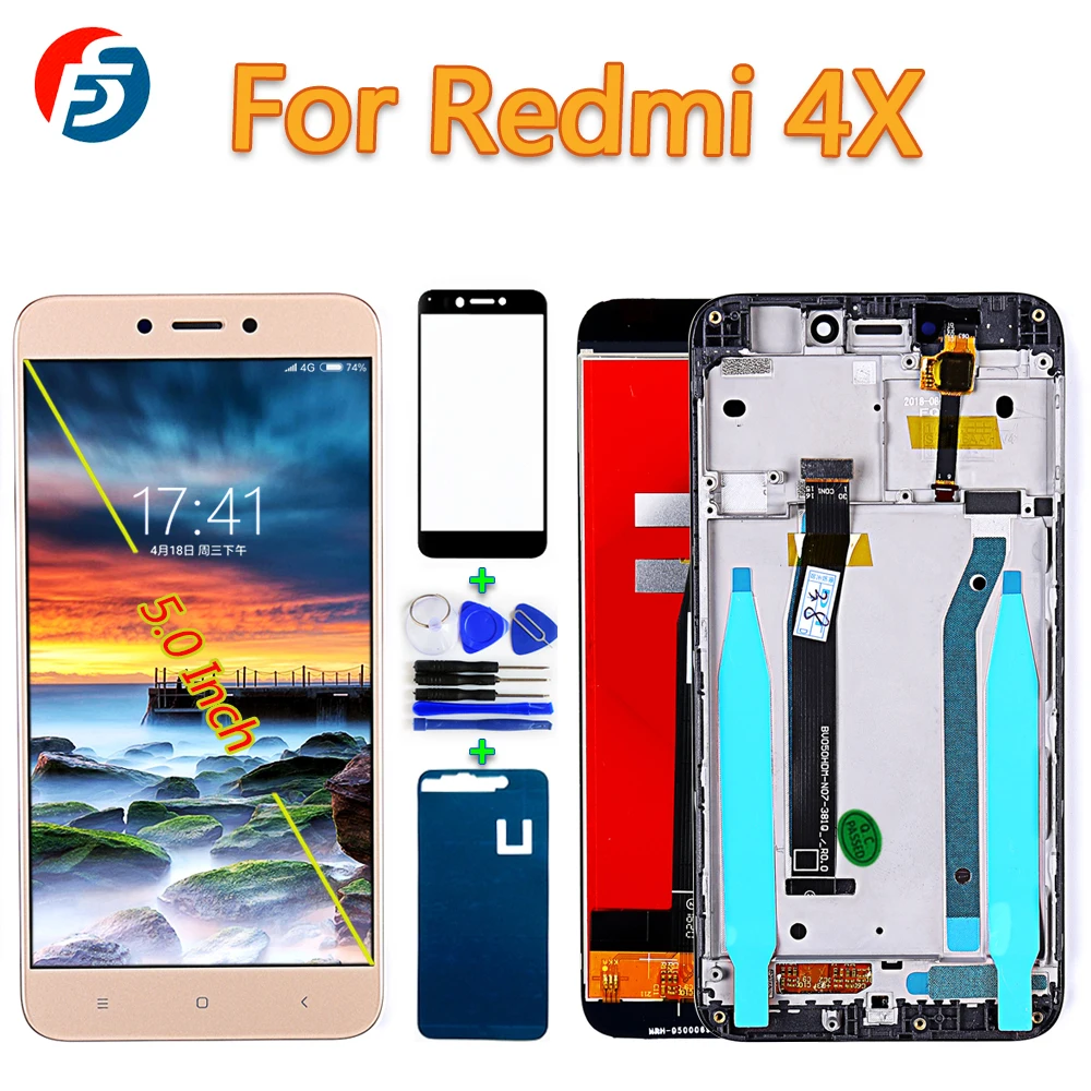 

100% Tested 5.0 inch Touch Screen For Xiaomi Redmi 4X LCD Display Digitizer Assembly 1280x720 Frame Free Glass film And tools