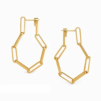 

French minimalist elegance chain earrings two ways to wear