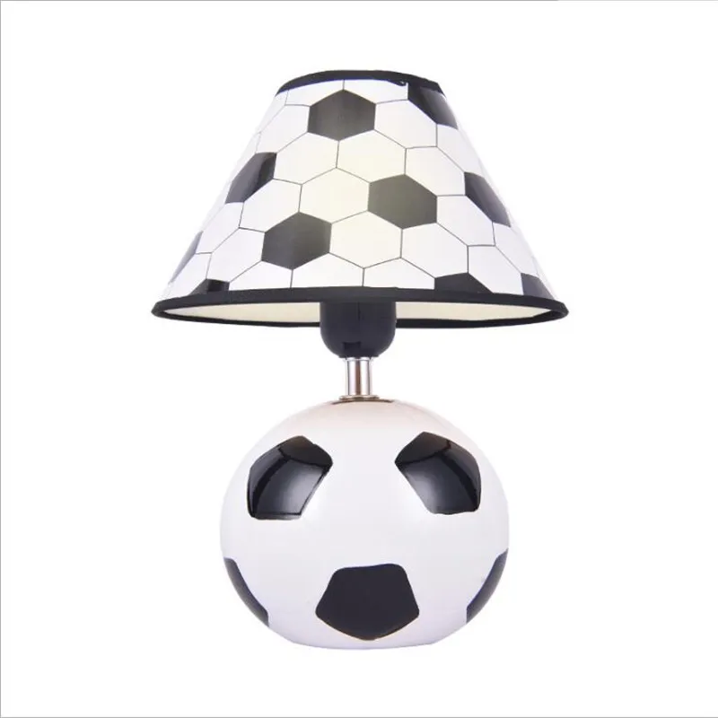 

Fashion Football Ceramic Table Lamp for Kid's Bed Room Kindergarten Decor Porcelain Sport Desk Night Light 27cm 2518