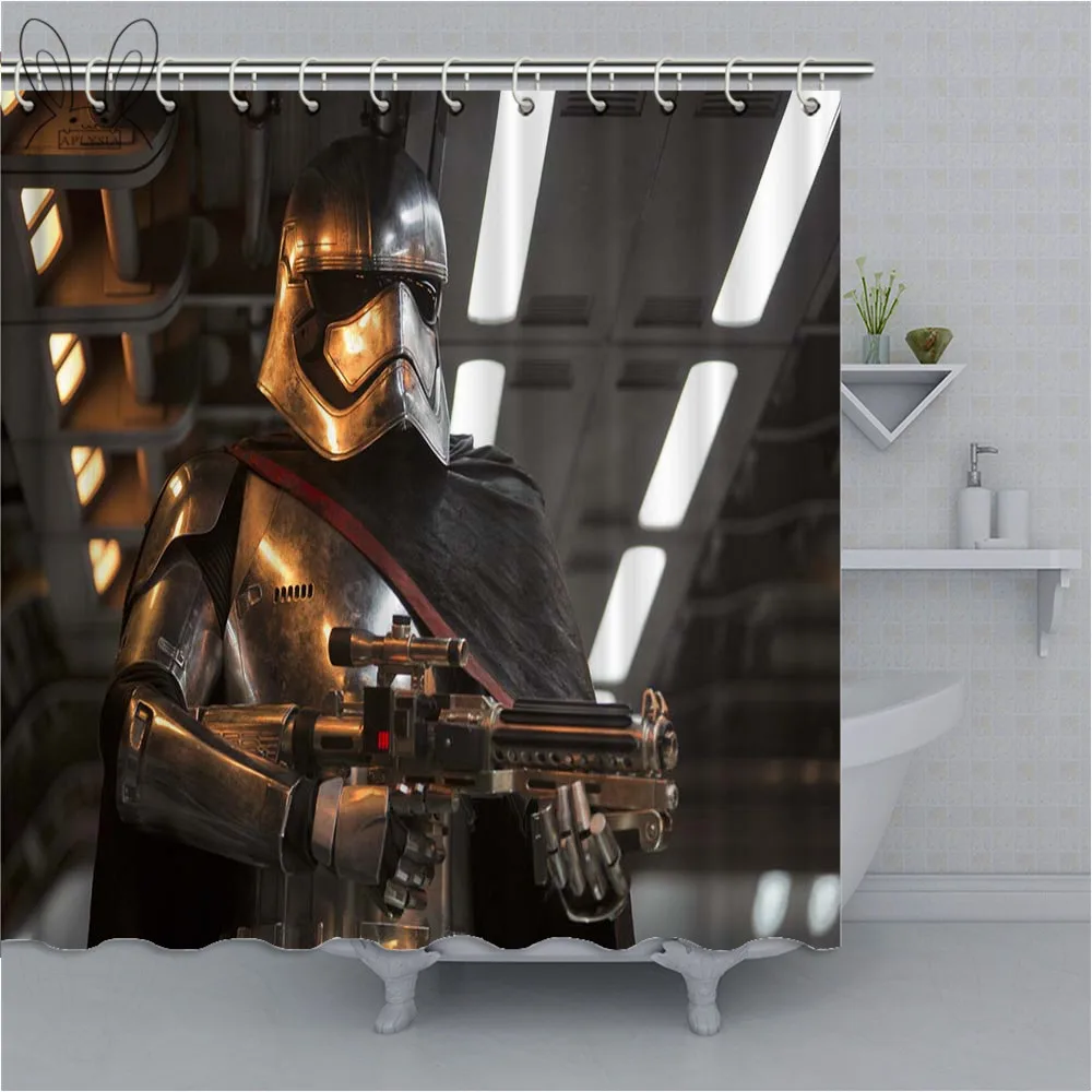 R2D2 Звездные войны Робот занавеска для душа водонепроницаемая ткань занавеска фильм плакат занавеска для ванной из полиэфира набор для домашнего декора - Цвет: 20306
