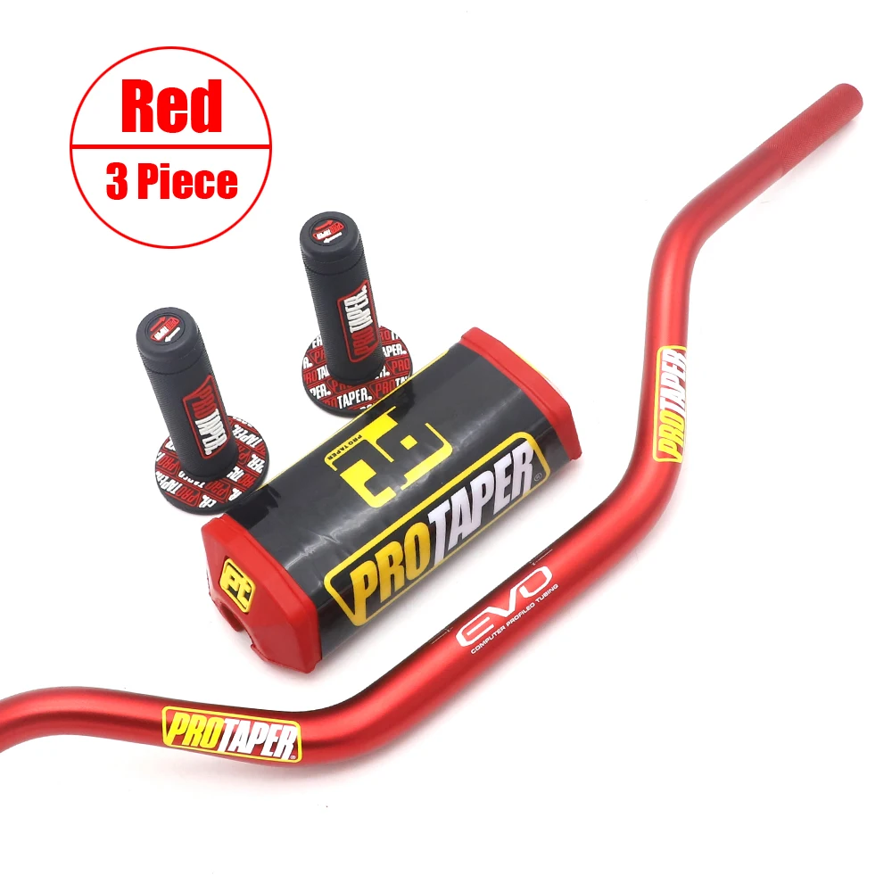 Руль с высокой рукояткой для PRO Taper Pack Bar 1-1/" рукоятка для ручек Pit Pro Racing Dirt Pit Bike мотоцикл CNC 28,5 мм - Цвет: Red 3 pieces