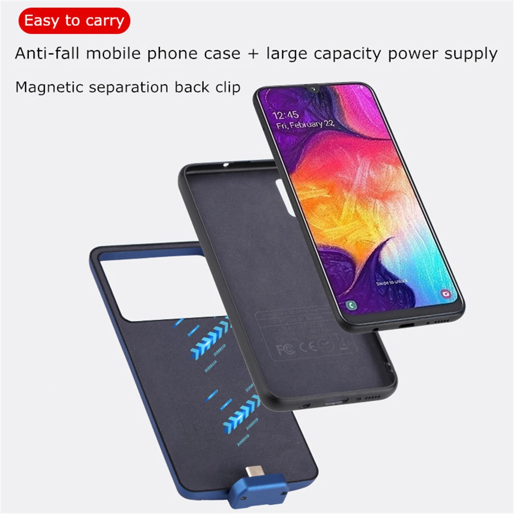Чехлы для зарядки аккумуляторов Samsung Galaxy A50 зарядный чехол 5000 мАч магнитный