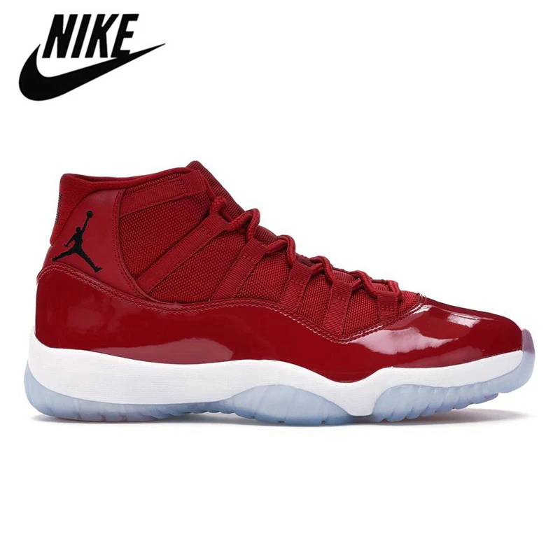 Original Nike Air Jordan Retro 11 Concord Bred Barons Black Red Grey Men Basketball Shoes Sports Sneakers Trainers | Спорт и