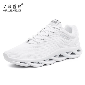 

2019 New Design Sports Sneakers Men Tennis Shoes Breathable Air Mesh Comfortable Lightweight Outdoor Cushioning Jogging Shoes