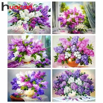 

Huacan Diamond Painting Full Square Flower 5D Diamond Embroidery Mosaic Kits Art Home Decoration