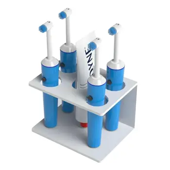 

Acrylic Countertop Toothpaste Storage Rack Electric Eyebrow Pencil Makeup Brush Bathroom Storage Holder with 4 Toothbrush Holes