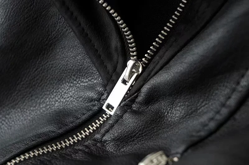 Sungtin женский осенний черный мягкий кожзаменитель куртка женская короткая куртка из искусственной кожи Женская Повседневная мотоциклетная куртка в байкерском стиле