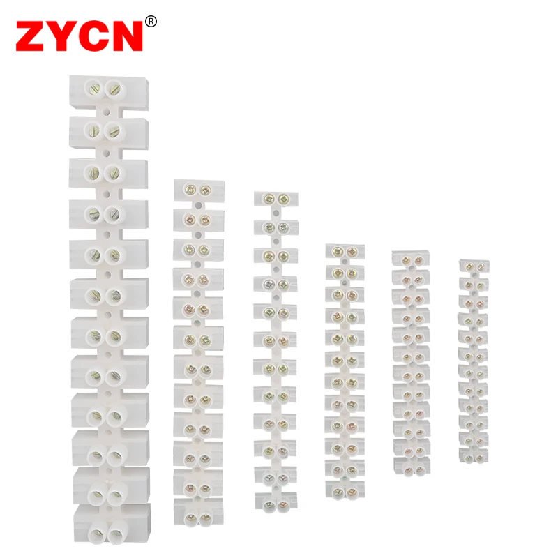 Wire Connectors 12 Position Barrier Screw X3-1012 Nylon Plastic Terminal Block 20A 380V Dual Row