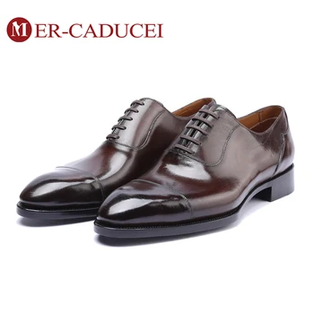 

Dress Shoes Men Genuine Leather Vintage Retro Custom Blake Handmade Office Fashion Formal Wedding Party Oxford Shoes