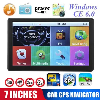 

7inch Touch Screen Car GPS Navigation FM 8G+DDR256M Car Multimedia Player Radio Sat nav Truck gps navigators free map