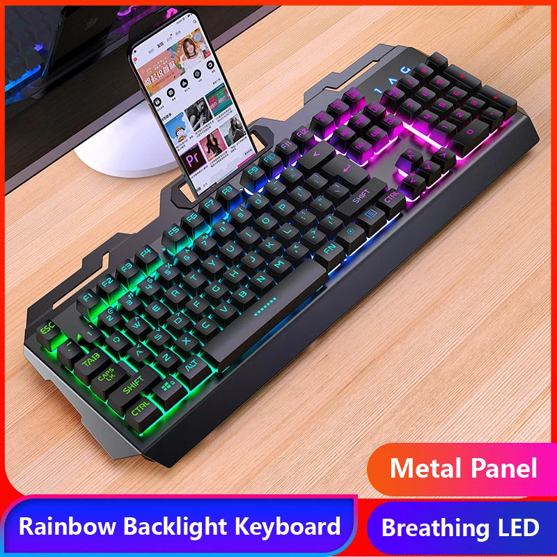Игровая клавиатура игровая мышь механическая на ощупь RGB светодиодный