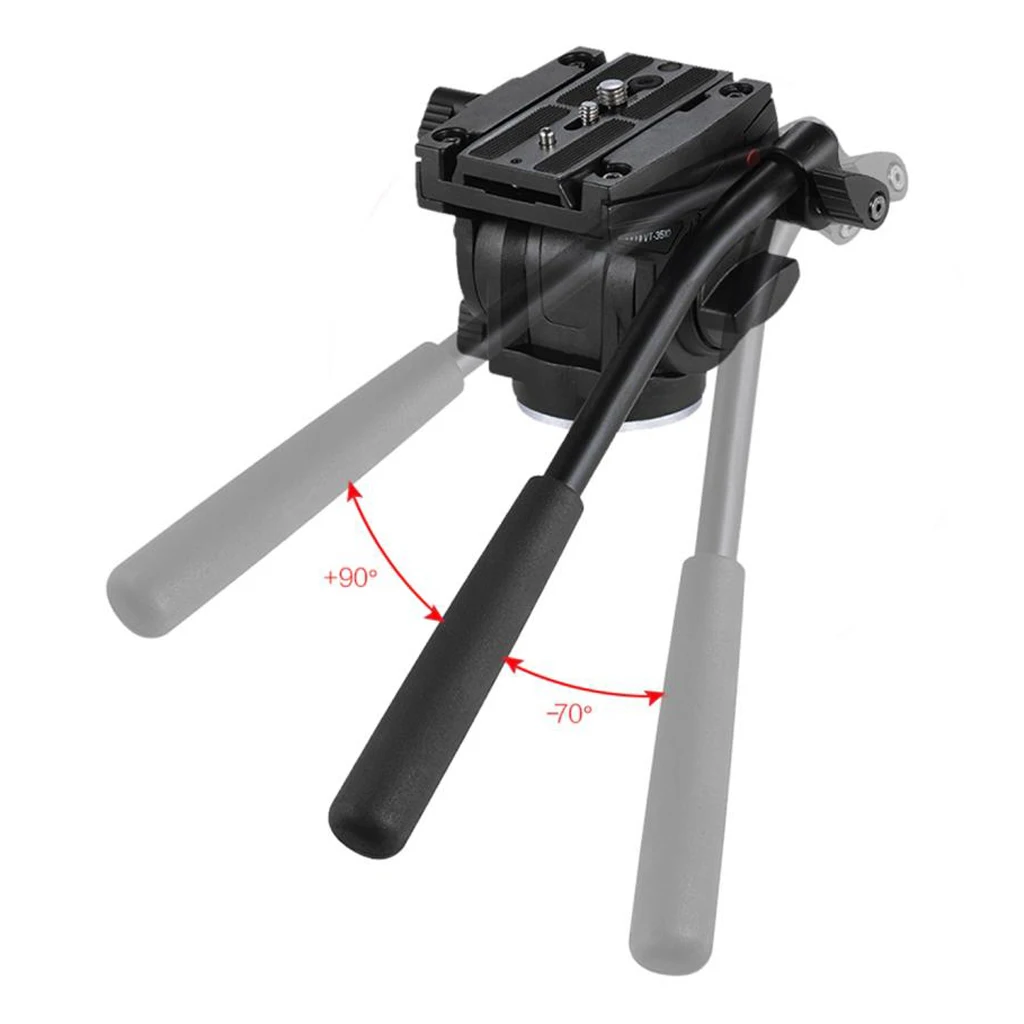 Heavy Duty Fluid Video Tripod Head 1/4&3/8 Screws Release Plate Max Load 5kg Tripod Monopod SLR DSLR Camera Holder Stand