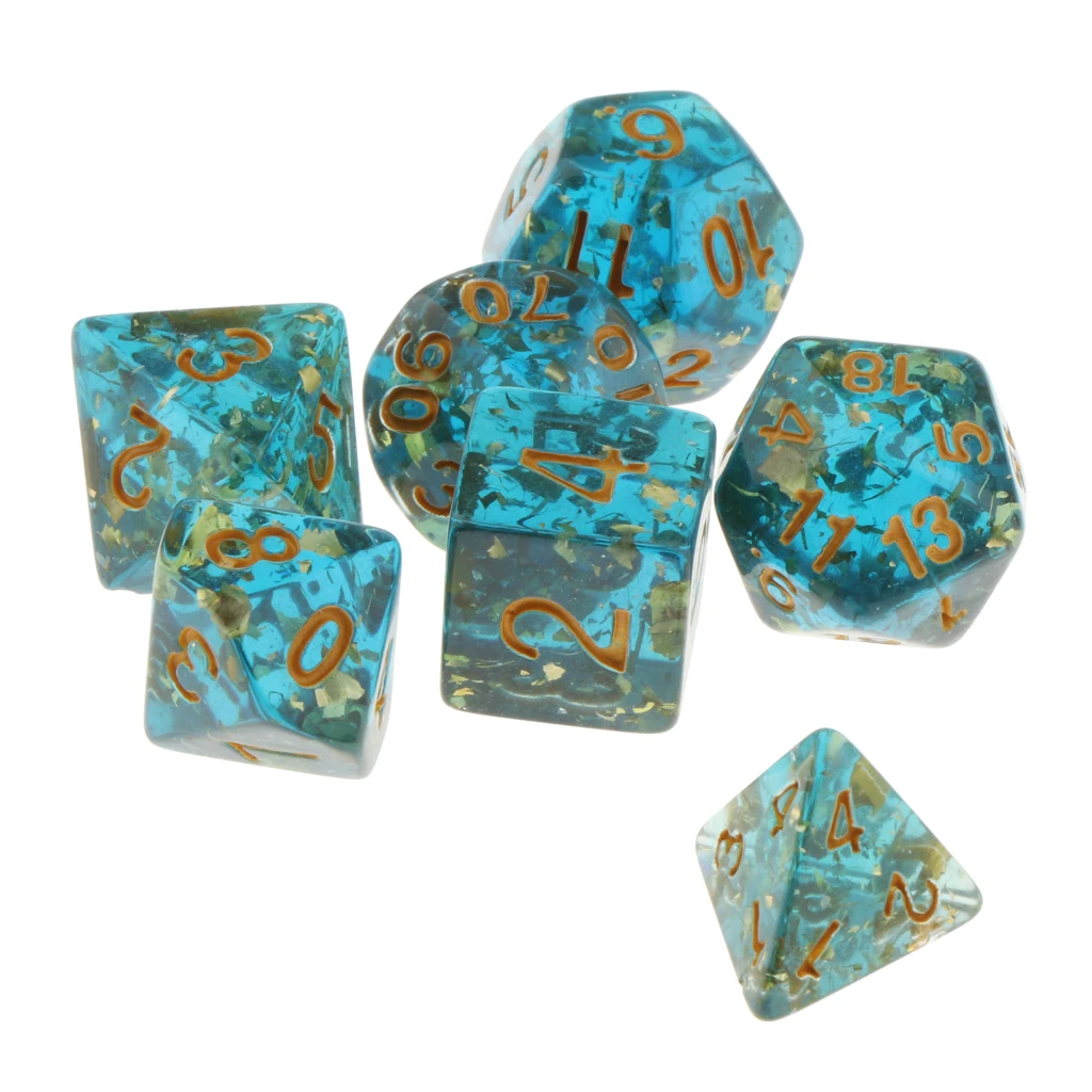 Pack of 7 Polyhedral Dices Table Board Games Party KTV for Dungeon and Dragons Polyhedral Dice Games DND Dice Set Kids Math Toys