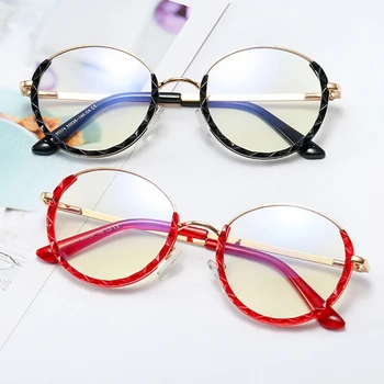 

Retro vintage Round Metal frame glasses women 2020 New fashion transparent Female Half frame clear lens optical glasses