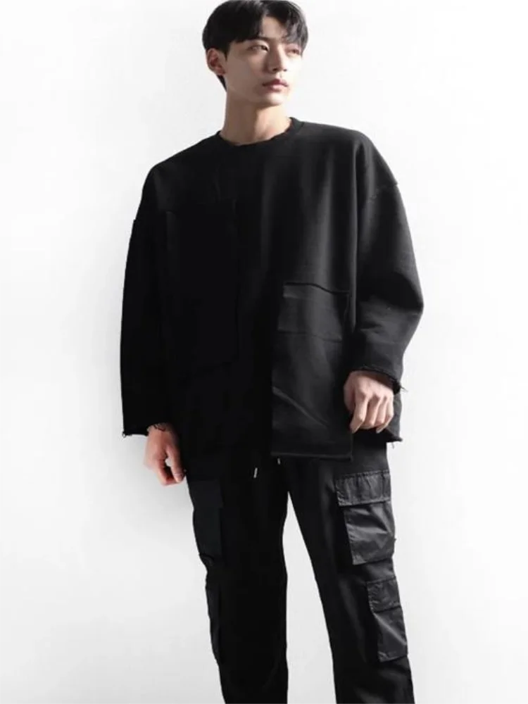 Men's Long Sleeve Hoodie Spring And Autumn New Korean Fashion Pocket Round Collar Casual Versatile Large Size Hoodie