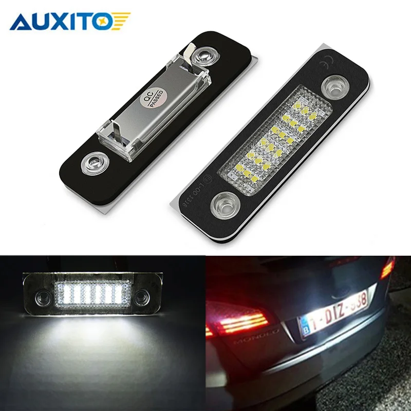 

2pcs Canbus White LED License Plate Light Number Plate Lamps Fit For Ford Fusion Fiesta Mondeo No error Auto accessories