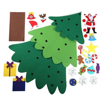 

DIY Felt Christmas Tree Decoration Wall Hanging Ornaments Kids New Year Gifts Home Party Decor