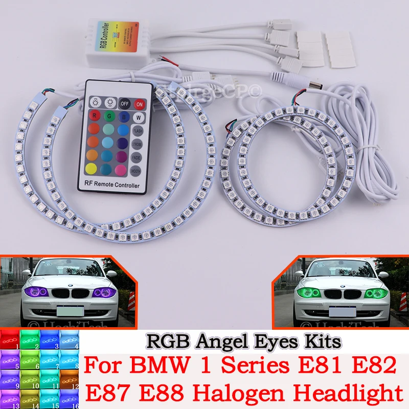 Drl Angel Eyes Led Rgb Ccfl Smd Faro 4 Set Di Anelli Per Bmw Serie 1 E81 E82 E87 E88 Accessori Per Fari Alogeni