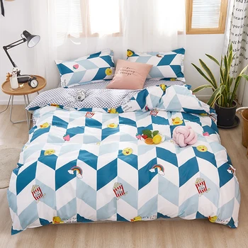 

Geometric pattern printing bedding set duvet cover bed sheets and pillowcases Bed linen for home queen king single size