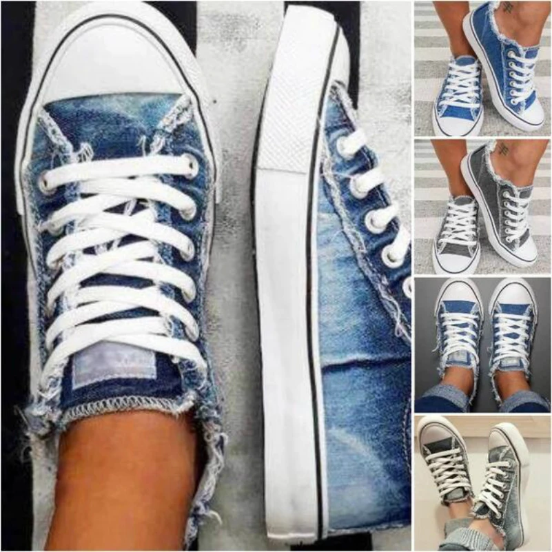 2020 más vendidos de las mujeres zapatos de lona vaquera delgada Casual primavera otoño T-atados bajo-Top ocio zapatos de los estudiantes de todos elección