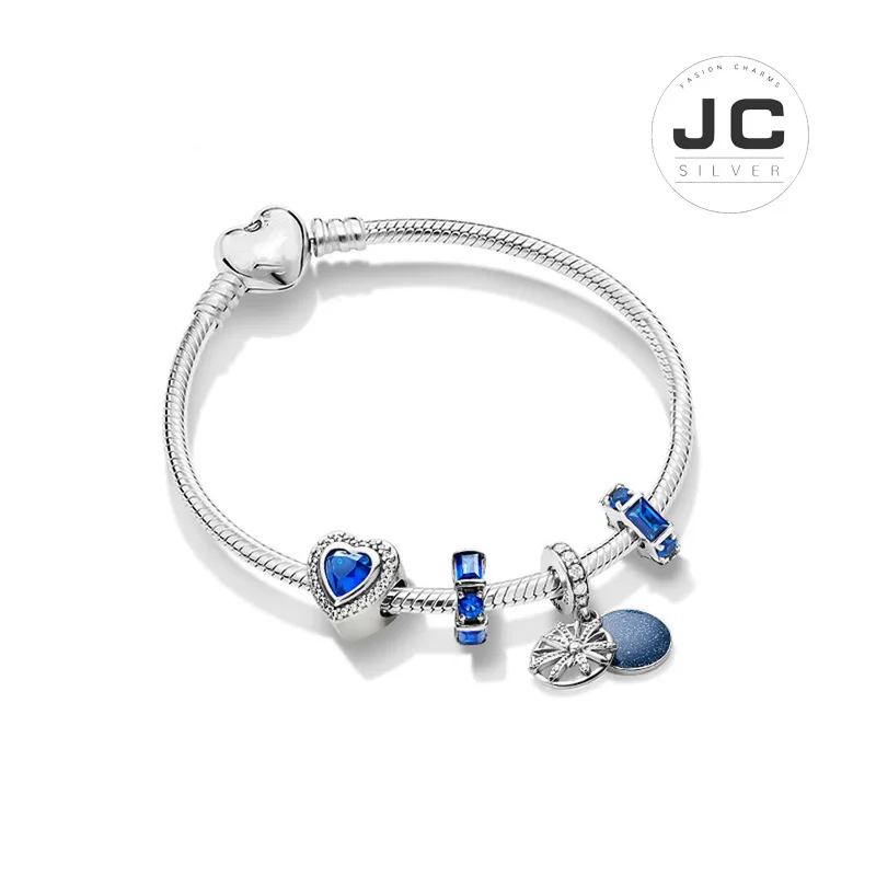 JC модный очаровательный 925 пробы серебряный Diy браслет воздушный шар опал, мужской женский браслет Женские аксессуары ювелирное изделие подарок