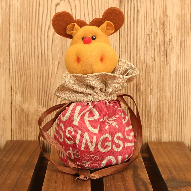 Christmas Candy Bag Xmas Storage Packing Supplies Decor Christmas Tree Present Navidad Party Gift Decoration 32x12cm