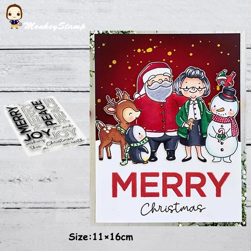 Трафарет с надписью Monkey Merry Peace Joy и штампами для скрапбукинга фотоальбома тисненая бумажная карта|Вырубные