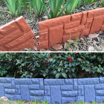 

Garden Edging Patio Plastic Fence Miniature Simulation Stone Brick Fence Diy Flower Vegetables Small Fence Flower Bed Border