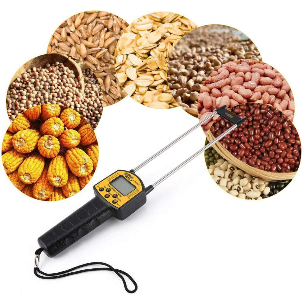 

Handheld Digital Moisture Meter Grain Moisture Meter Hygrometer For Corn Wheat Rice Bean Wheat Flour Fodder Rapeseed Seed AR991