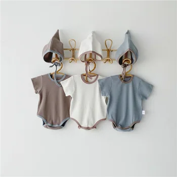 

2020 Summer Infant Bodysuits Short-Sleeved with Cap
