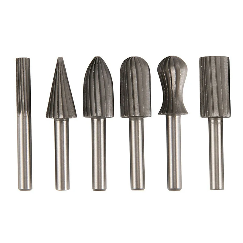 

Promotion! 6pcs Set Rotary Burrs Steel Tungsten Shank 6mm Rotary Milling Cutter