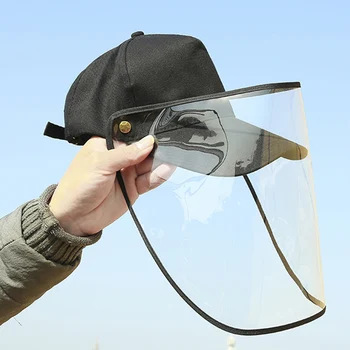 

New Anti-fog Baseball Hats Removable Protective Cover Unisex UV Protection Cap Dustproof Outdoor Windproof Visor Cap