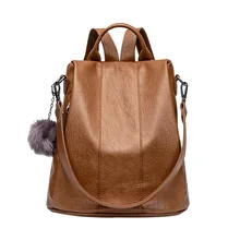 Женские кожаные сумки рюкзак Противоугонный стиль мягкая кожа большой объем пеленки сумка корейский стиль Повседневный Рюкзак