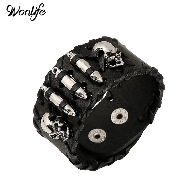 Кожаный браслет в форме пули стиле панк рок крутой Кафф|leather bangle|leather braceletbangle leather