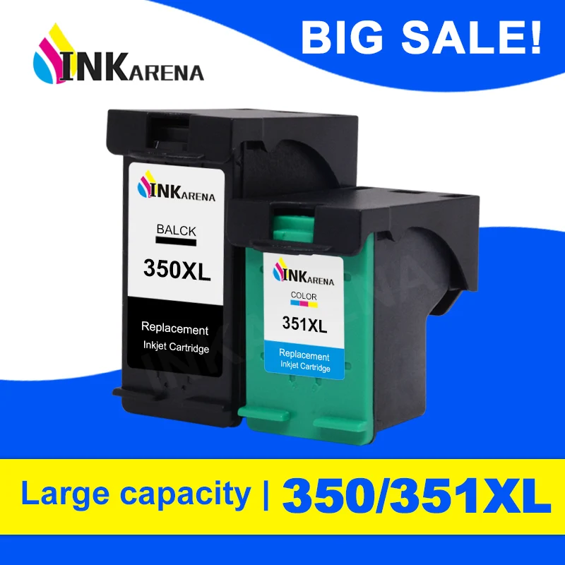 Inkarena Ricaricato 350Xl 351Xl Cartuccia Di Ricambio Per Hp 350 351 Hp350 Cartuccia Di Inchiostro Deskjet D4260 4260 D4360 C4200 C4480